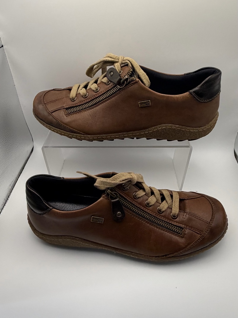 Remonte Women Liv Casual R4703-22 Brown Zip Leather Sneakers